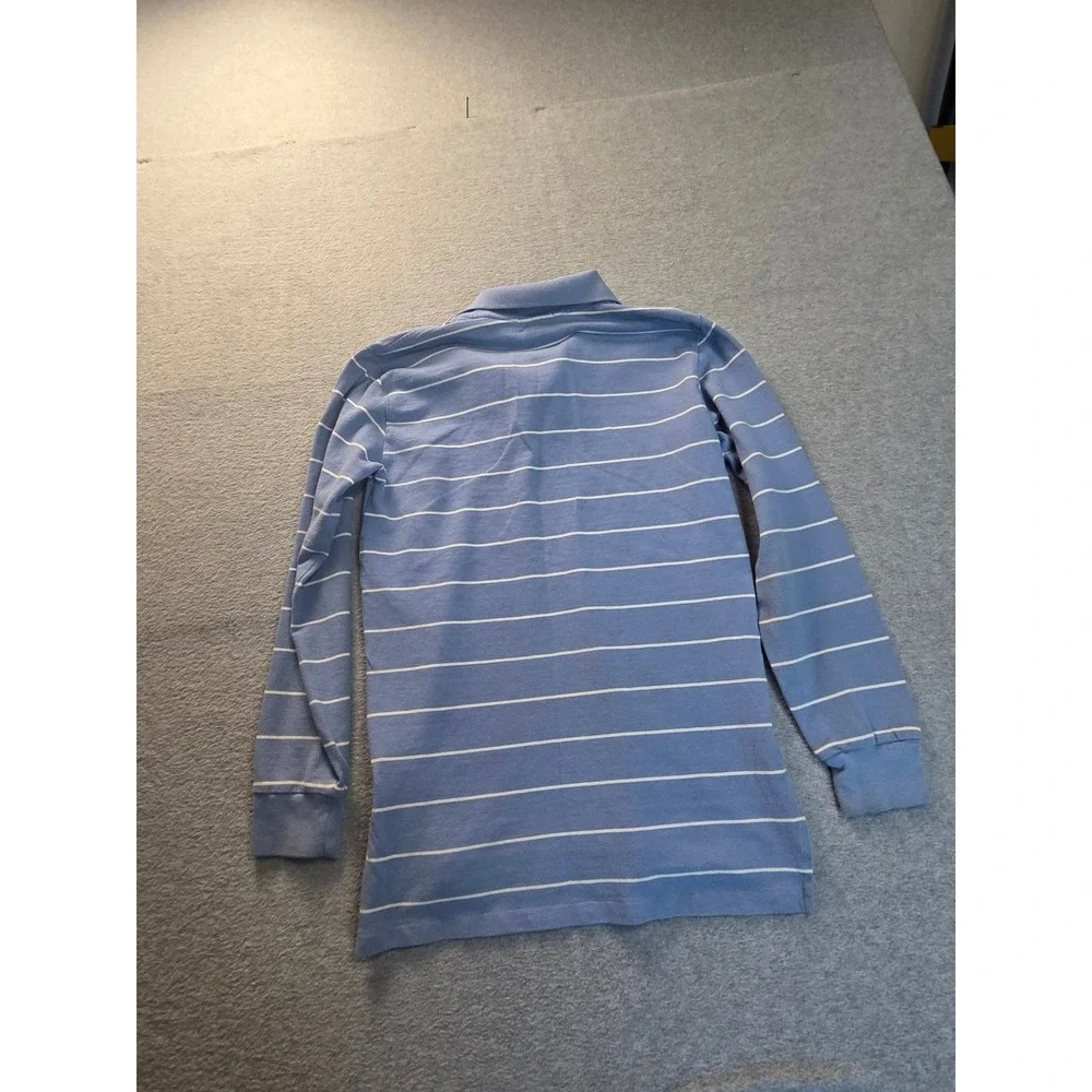 Polo Ralph Lauren Mens XL 20 Long‎ Sleeve Striped Polo Shirt Blue White Cotton